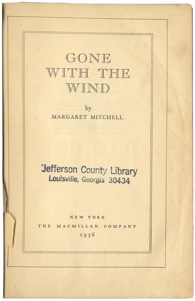 Margaret Mitchell Signed Copy of ''Gone With the Wind'' -- With PSA/DNA COA